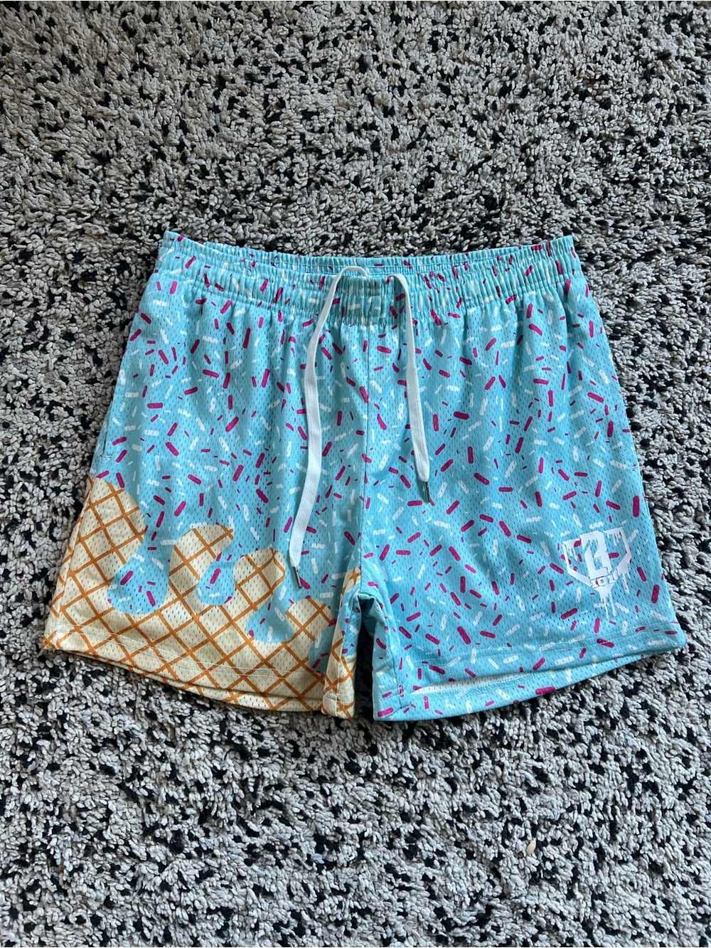 B101 Baseball Lifestyle 101 Ice Cream Sprinkles Mesh Shorts Blue Men’s Medium